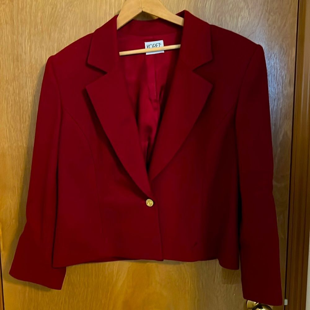 Koret Petites Red Wool Blazer Size 14 Petite
